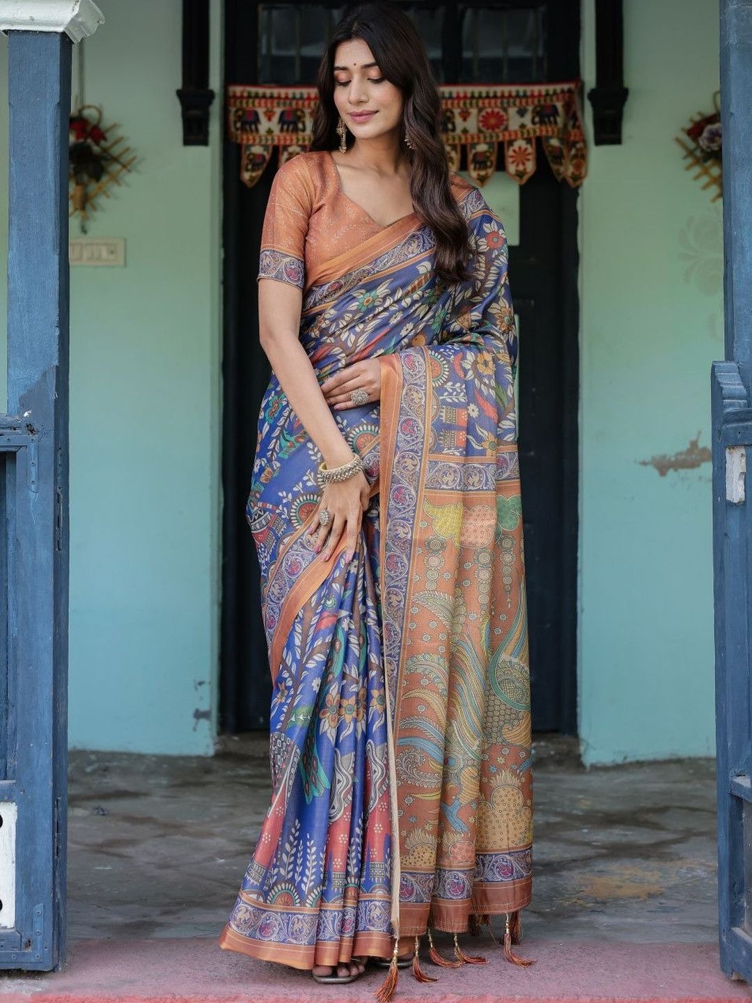 Women Designer Embroidered Satin Silk Saree with Blouse Festive & Occasion Wear