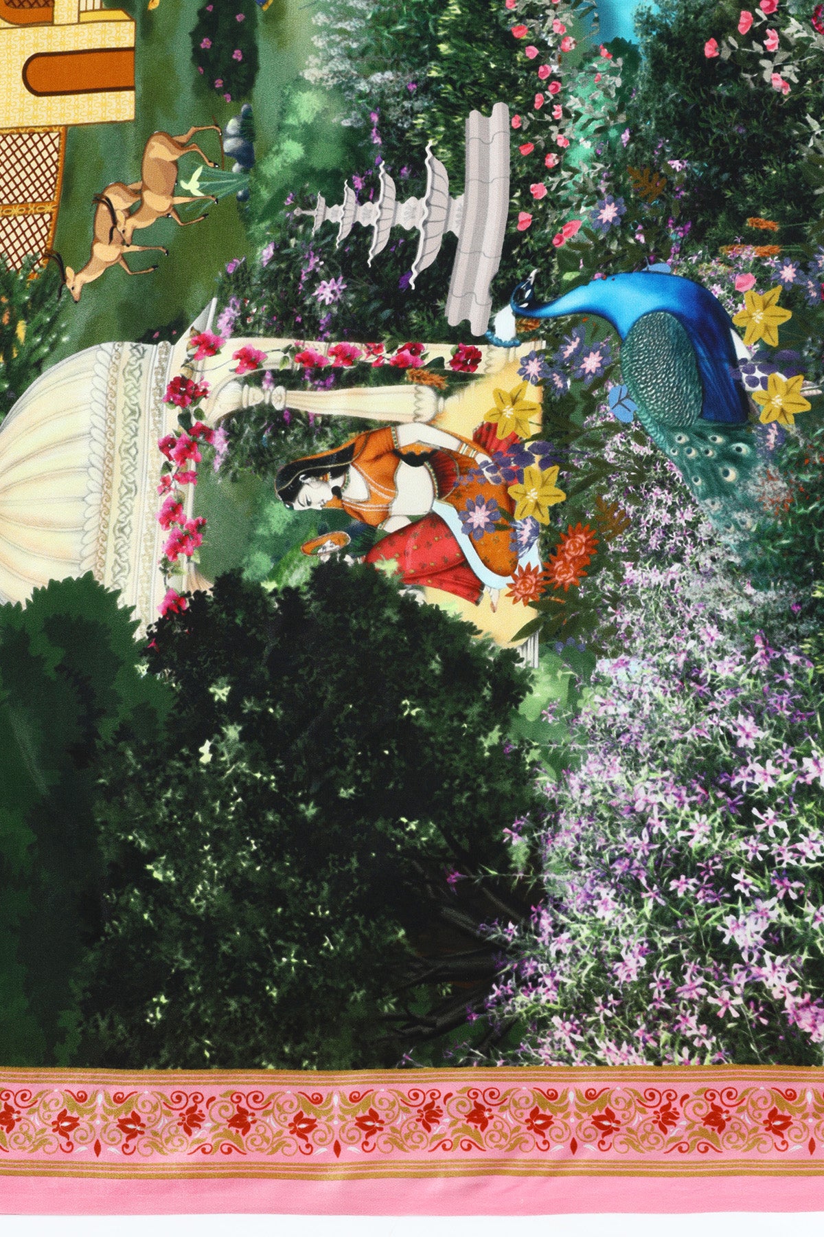 Neel Mahal-Blue Saree with Royal Garden Motifs