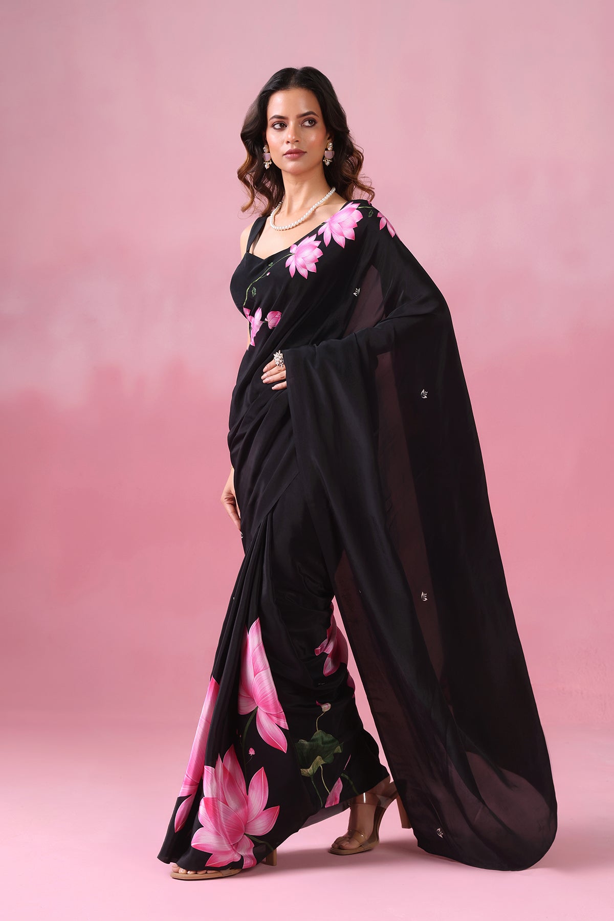 Kamalraas- Black Saree with Classic Pichwai Prints