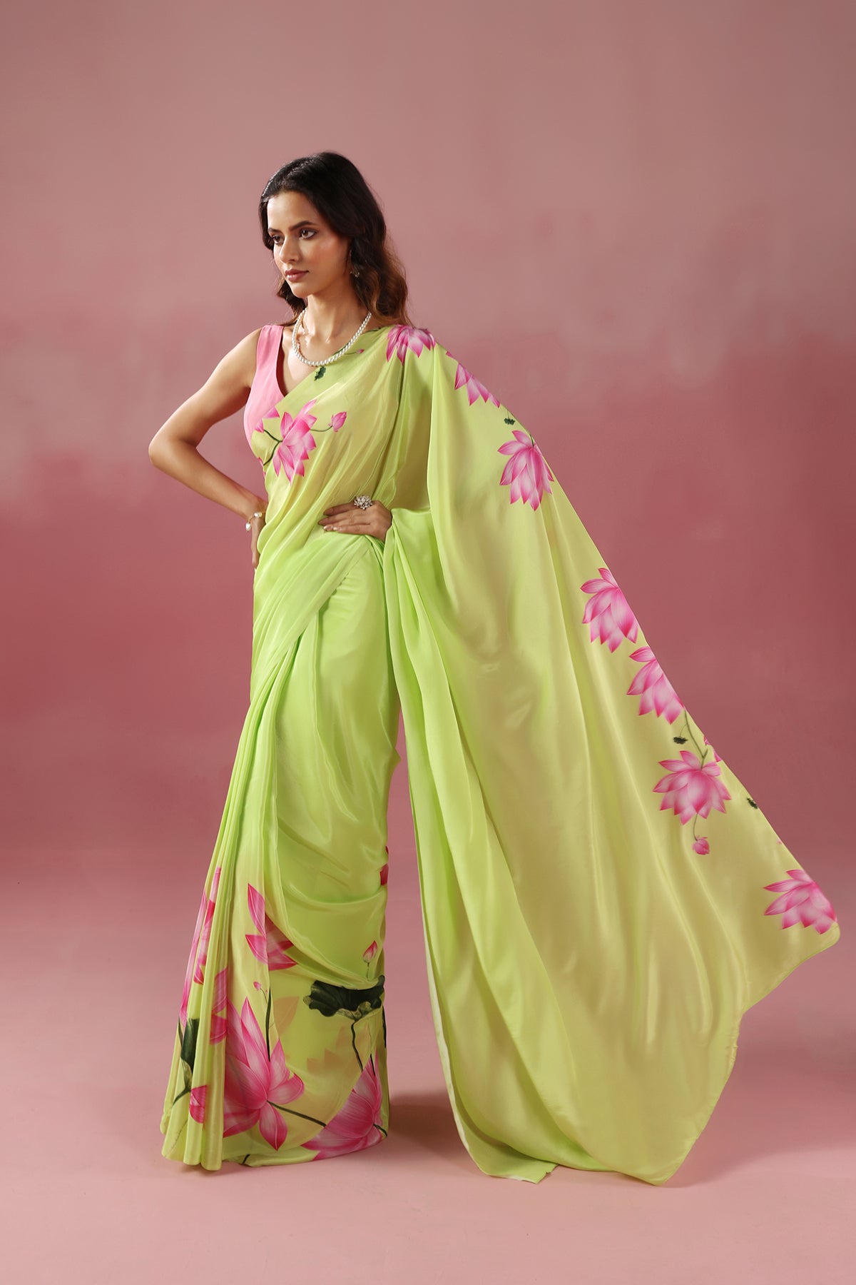 Kamalika - Green Saree with Classic Pichwai Prints