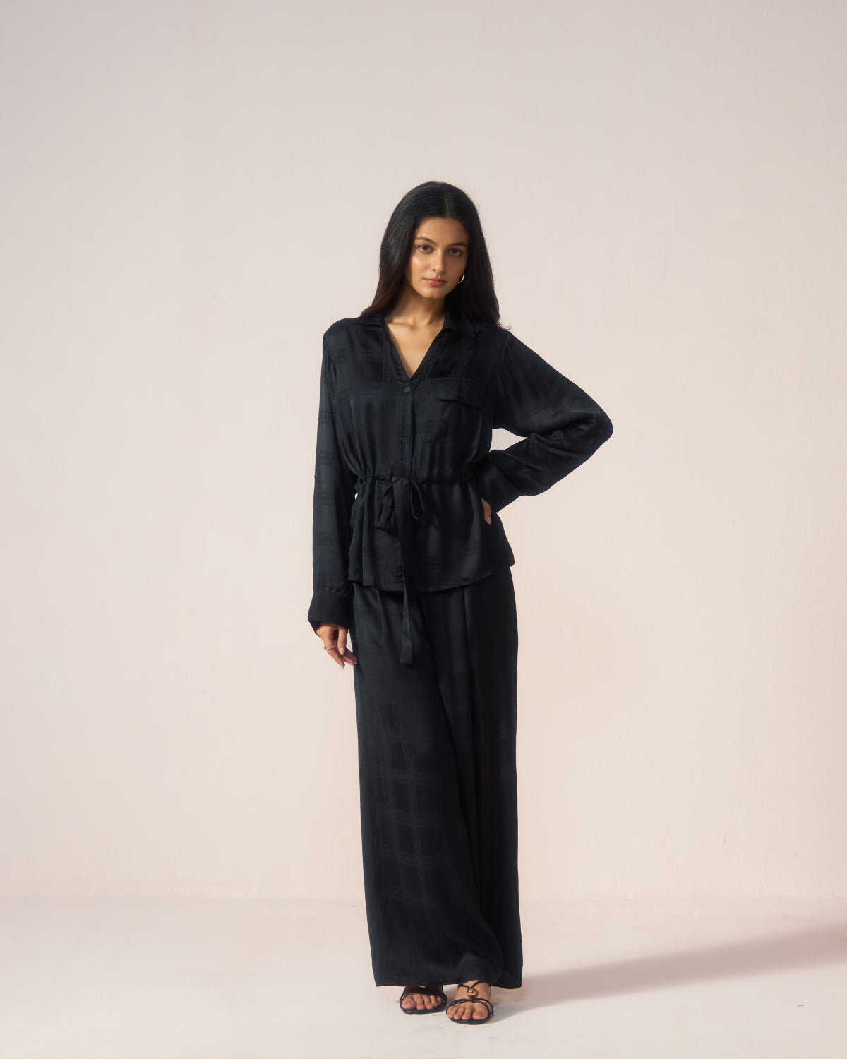 Kaala Luxe – Black Premium Coord Set with Wrap Sleeves