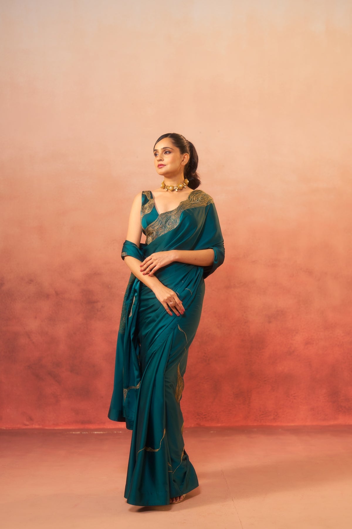 Firoza – Zari Glow in Teal Green