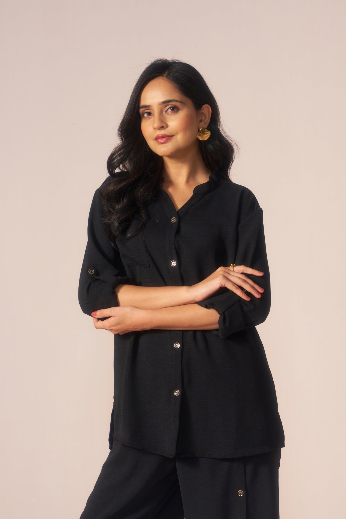 Noir Ease – Black Coord Set with See-thru Laces at Back