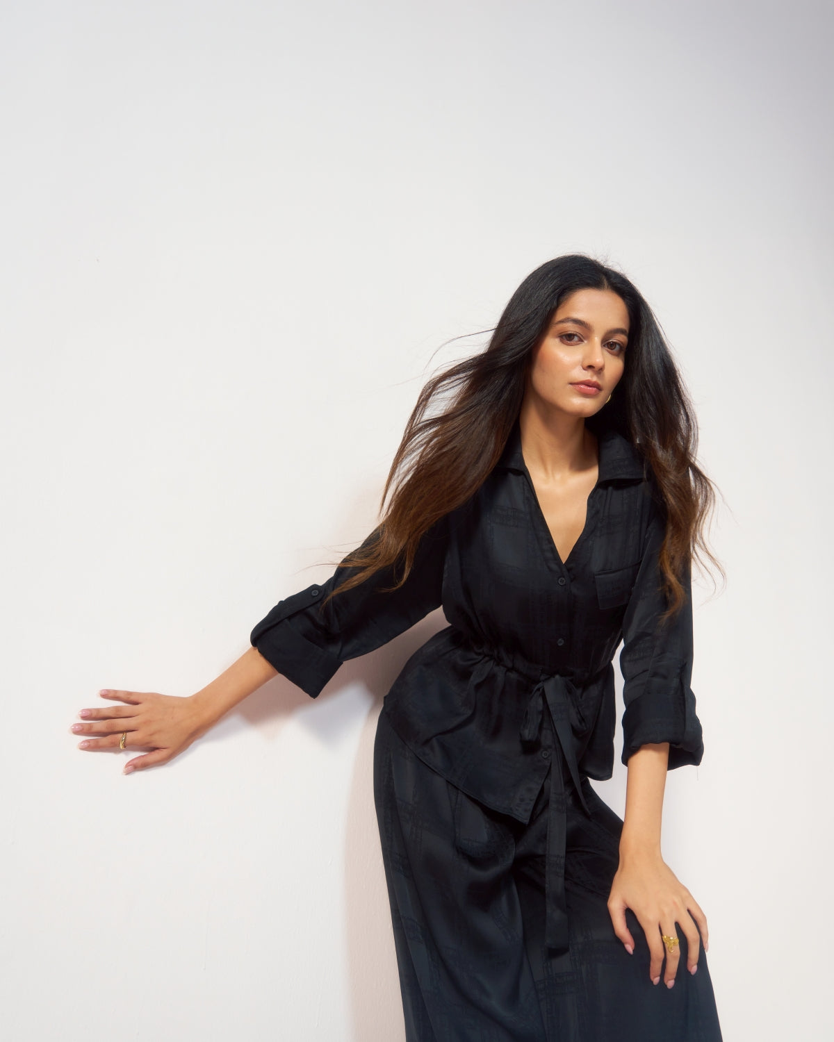 Kaala Luxe – Black Premium Coord Set with Wrap Sleeves