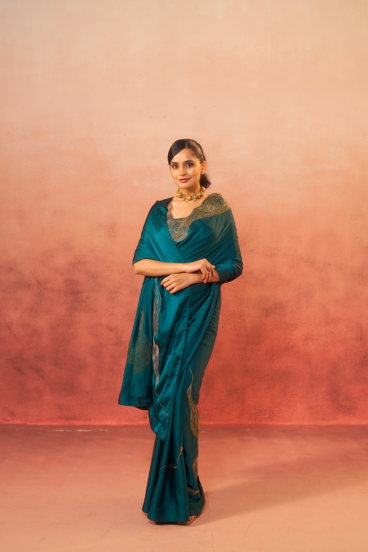 Firoza – Zari Glow in Teal Green