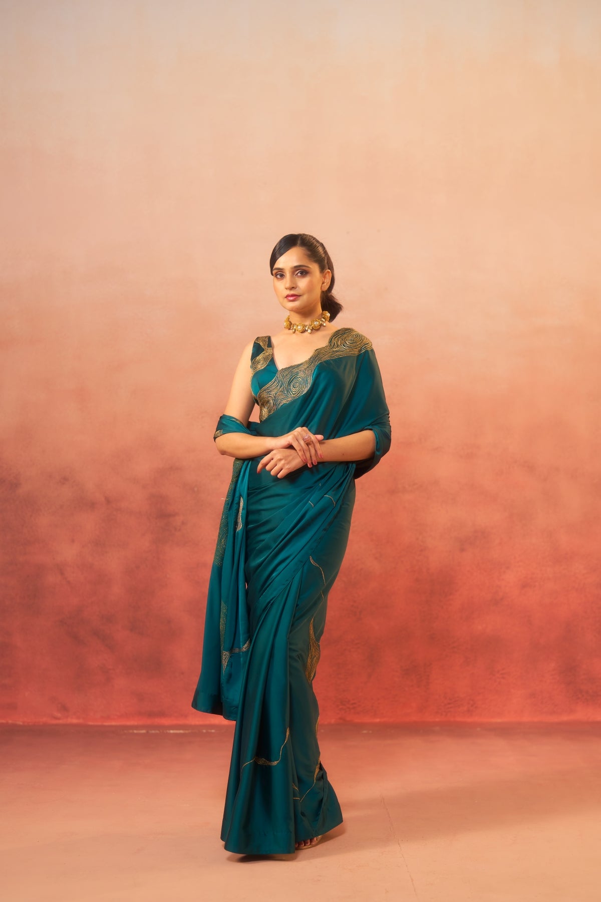 Firoza – Zari Glow in Teal Green