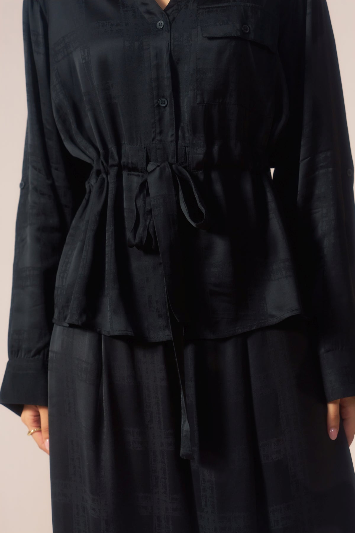 Kaala Luxe – Black Premium Coord Set with Wrap Sleeves