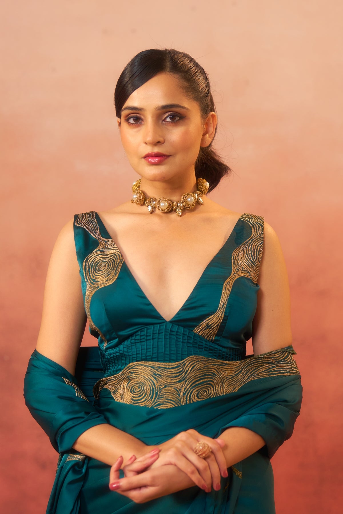 Firoza – Zari Glow in Teal Green