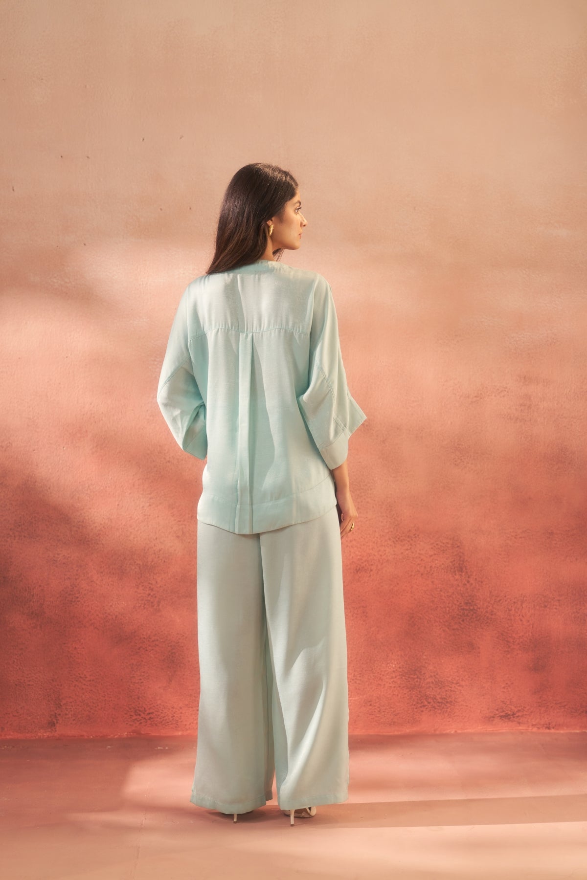 Verde Breeze (Cyan Green Cordset – Slit Pants)
