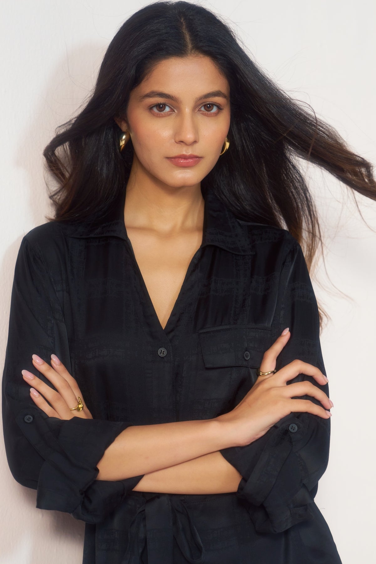 Kaala Luxe – Black Premium Coord Set with Wrap Sleeves