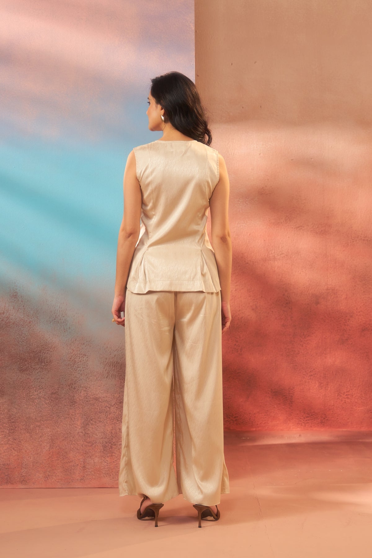 Ivory Aura – Beige Coord Set for Semi-Formal Elegance