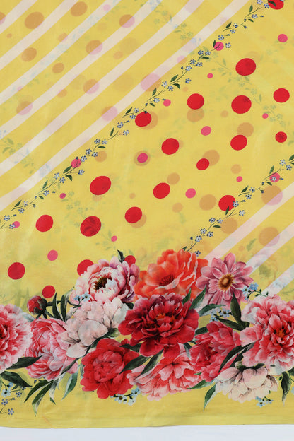 Polka Baagicha –Yellow with Florals with Playful Polka Twist