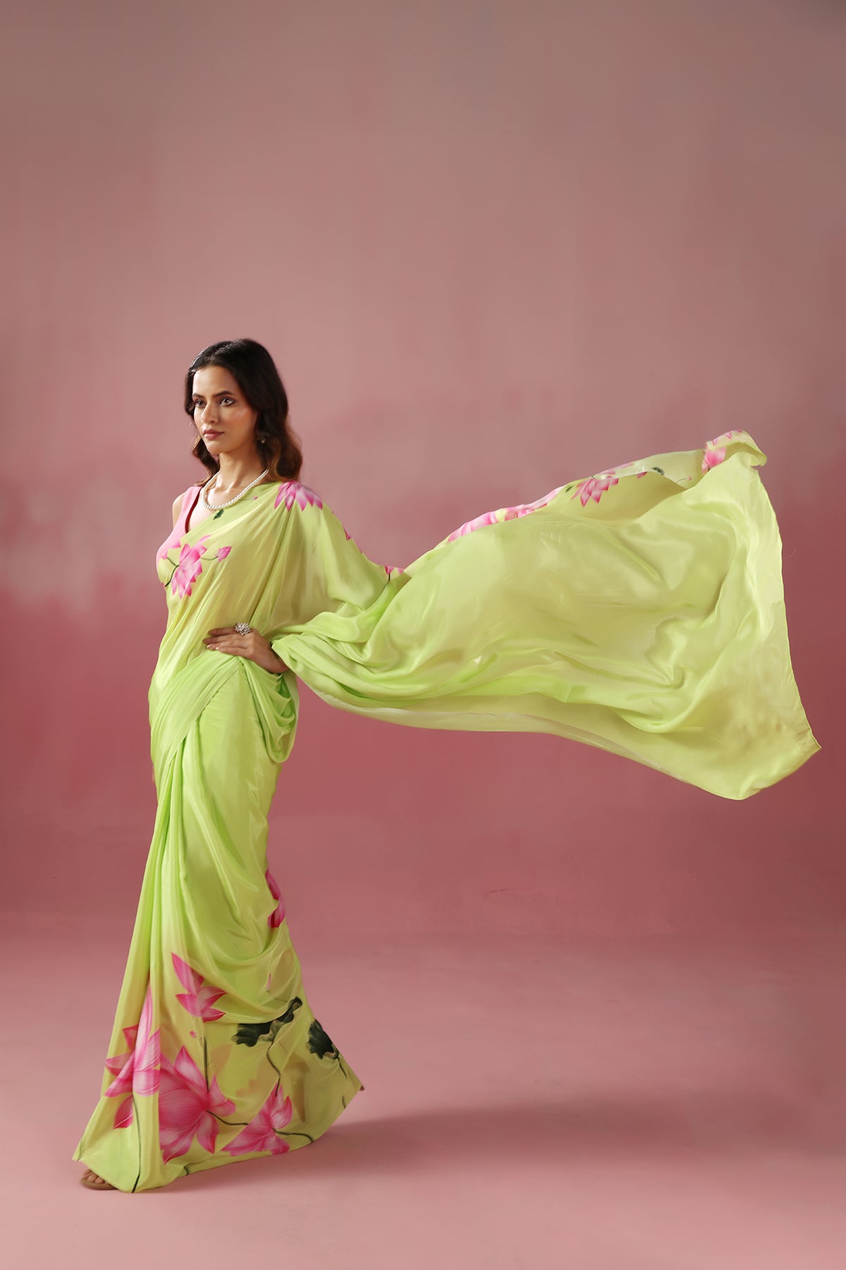 Kamalika - Green Saree with Classic Pichwai Prints