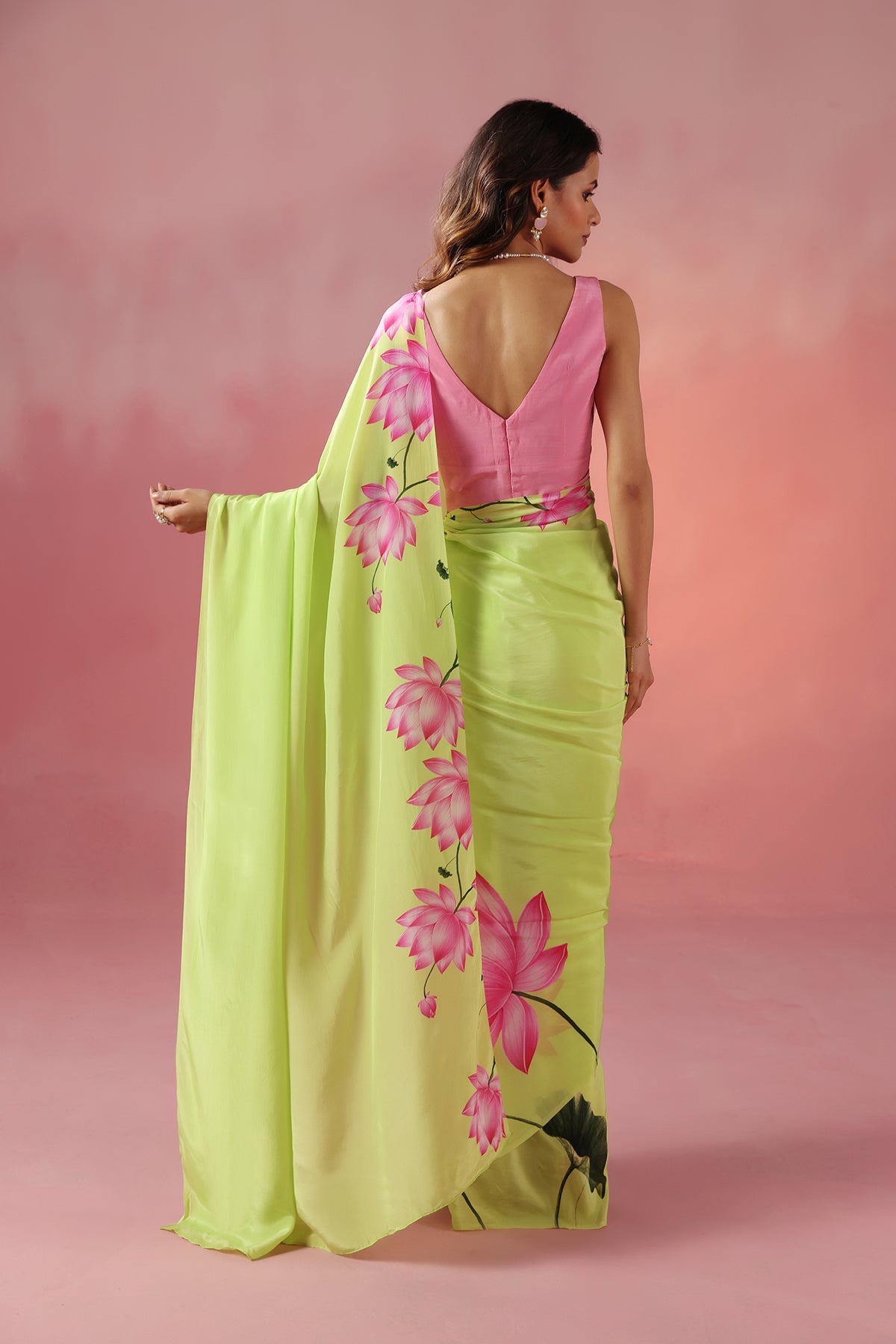 Kamalika - Green Saree with Classic Pichwai Prints