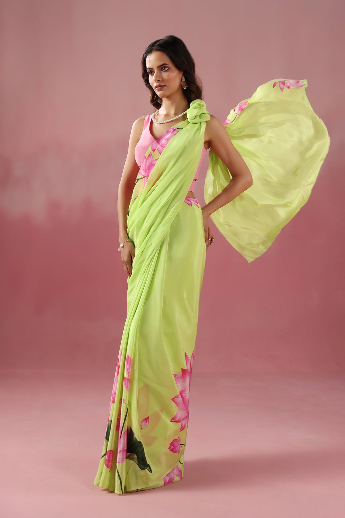 Kamalika - Green Saree with Classic Pichwai Prints