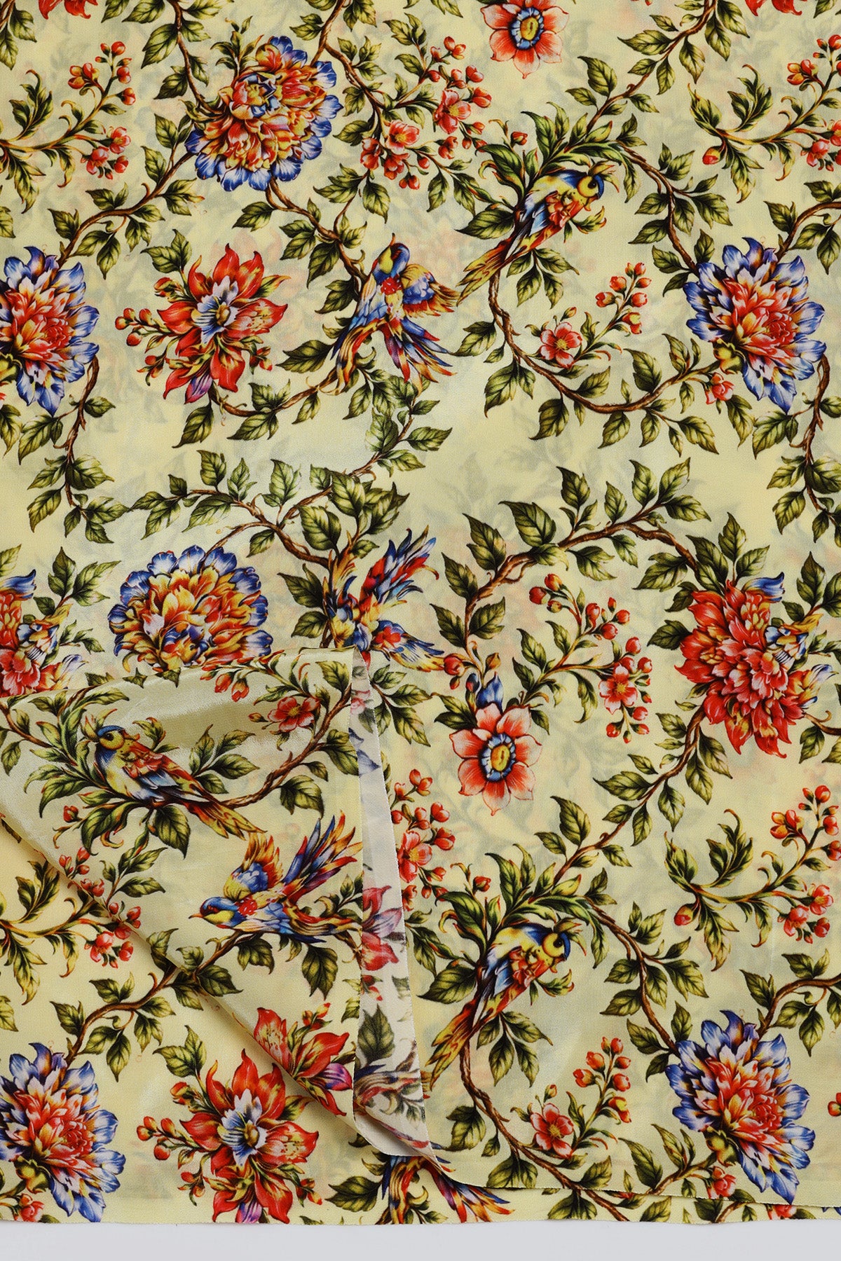 Vasanti - Butter Yellow Elegance with A Half Floral Touch.