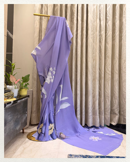 Sheetal – Elegant Floral Printed Saree | Pure Crepe