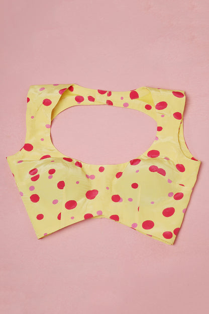 Polka Baagicha –Yellow with Florals with Playful Polka Twist
