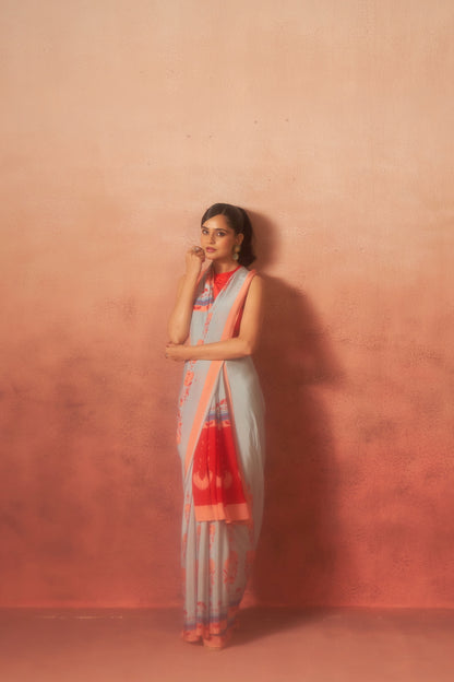 Samudra – Waves of Blue &amp; Orange Elegance
