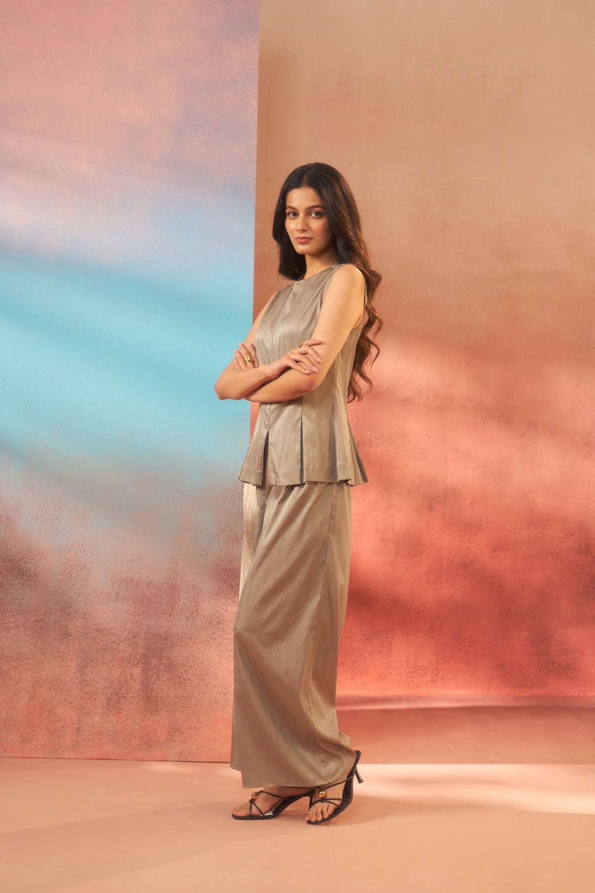 Smokey Aura (Metallic Grey Cordset – Semi-Formal)
