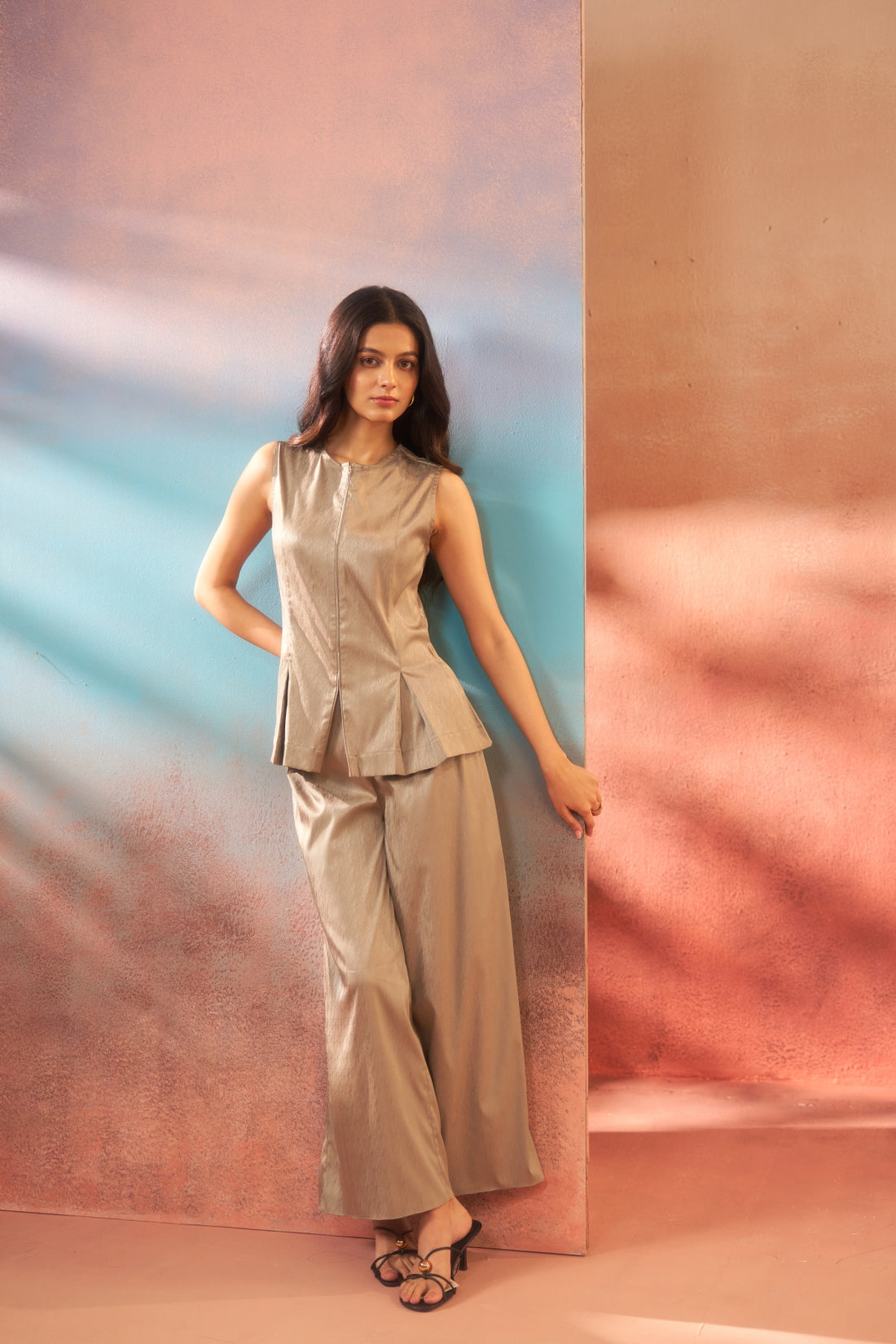 Smokey Aura (Metallic Grey Cordset – Semi-Formal)