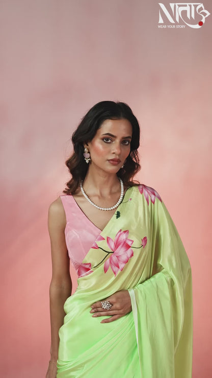 Kamalika - Green Saree with Classic Pichwai Prints
